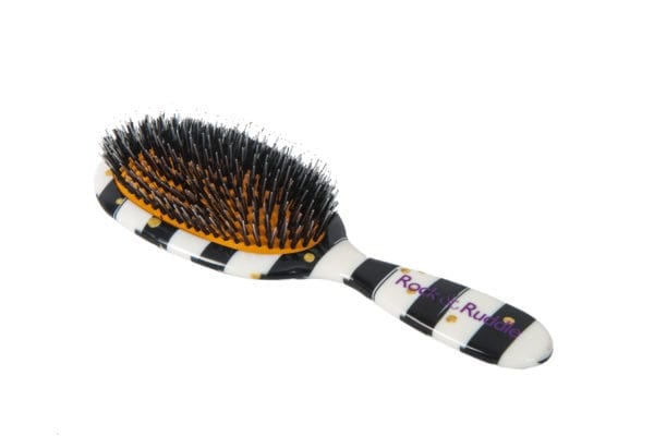 Zebra Print Rock & Ruddle Hairbrush With Natural Boar Bristles