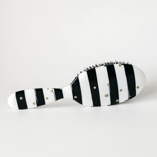 Black & White Stripe Gold Dots